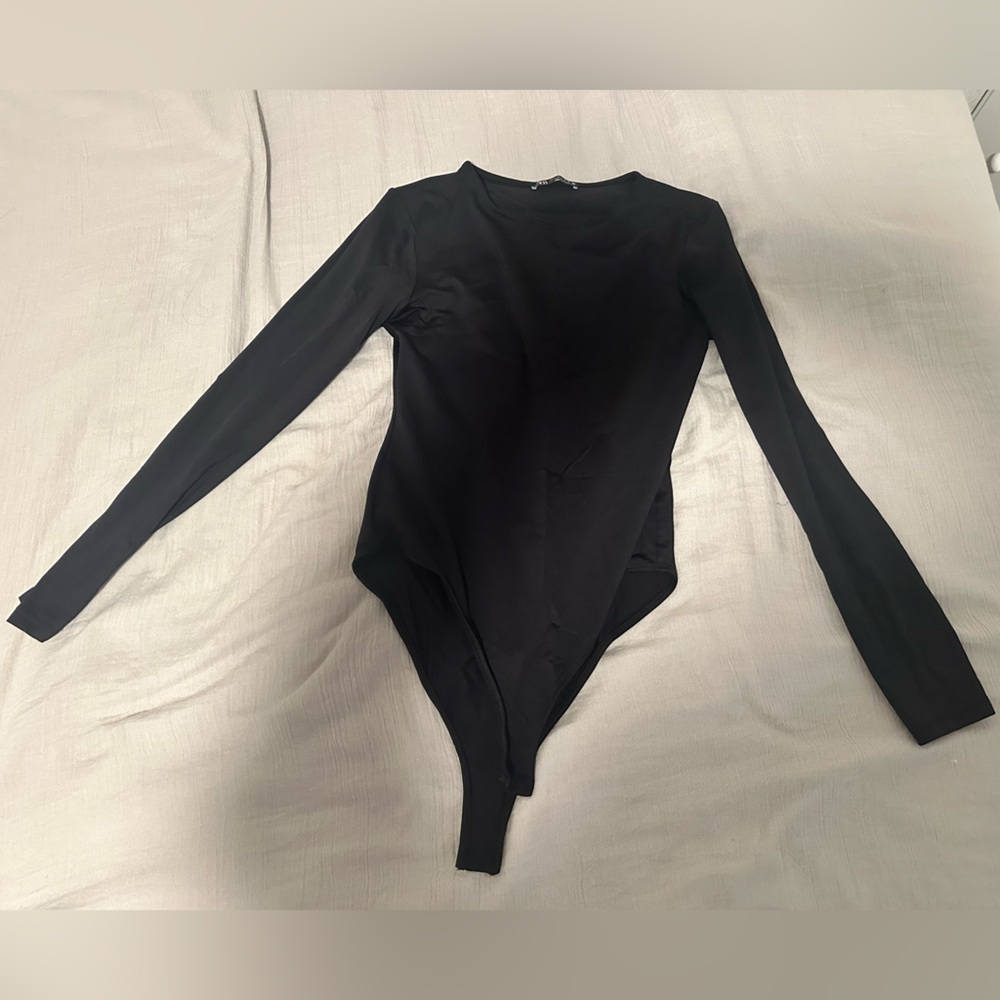 Zara Black Long Sleeve Bodysuit
